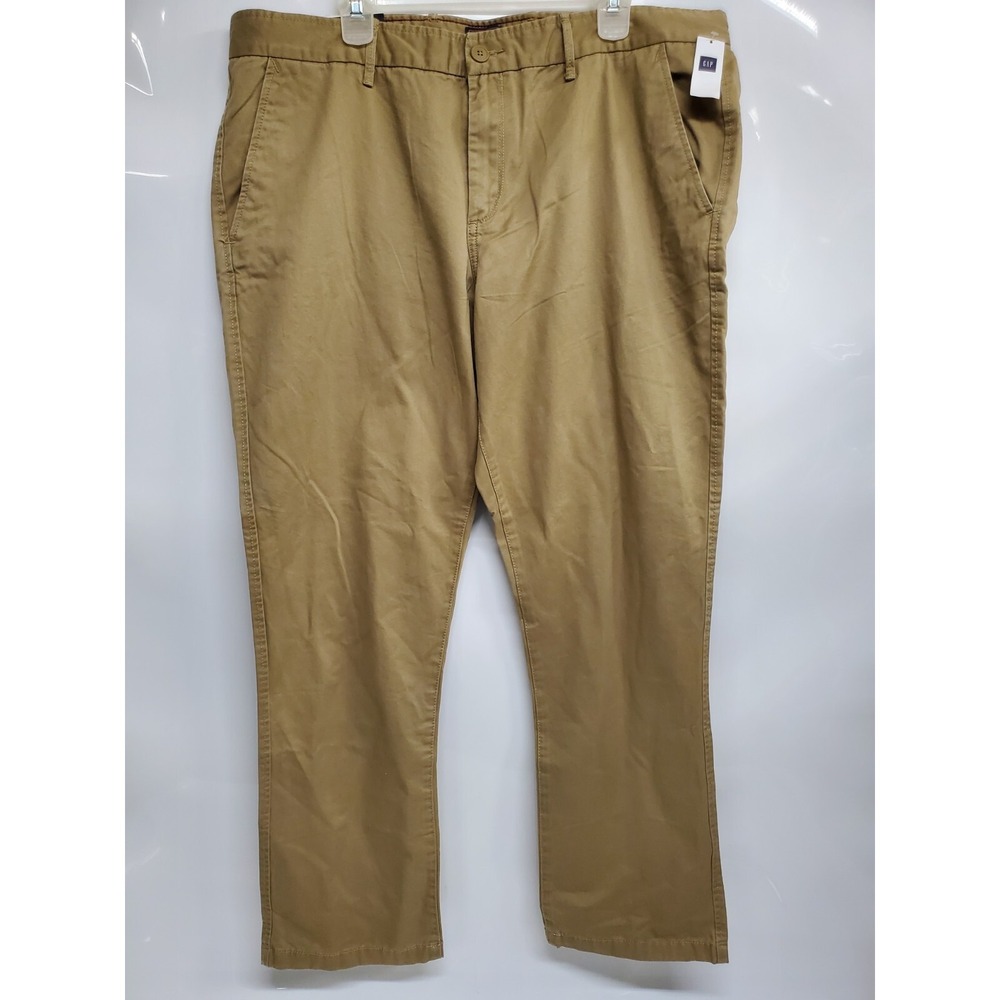 Gap Lived-In Slim Khaki Mens 40x32 Tan Chino Pants 618241-00-1